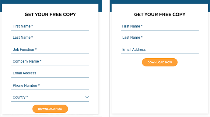 Short, easy-to-fill form on a webpage to increase user submissions and conversions.