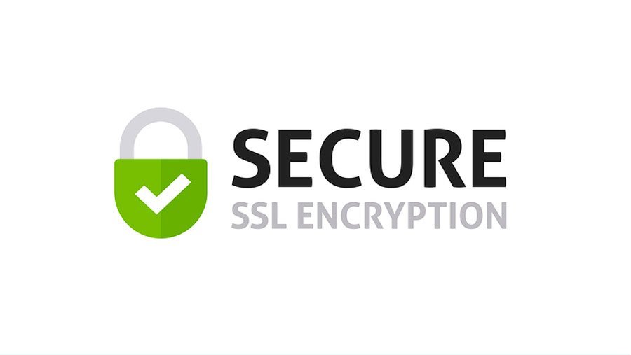 Website displaying SSL security encryption trust badges to build credibility.